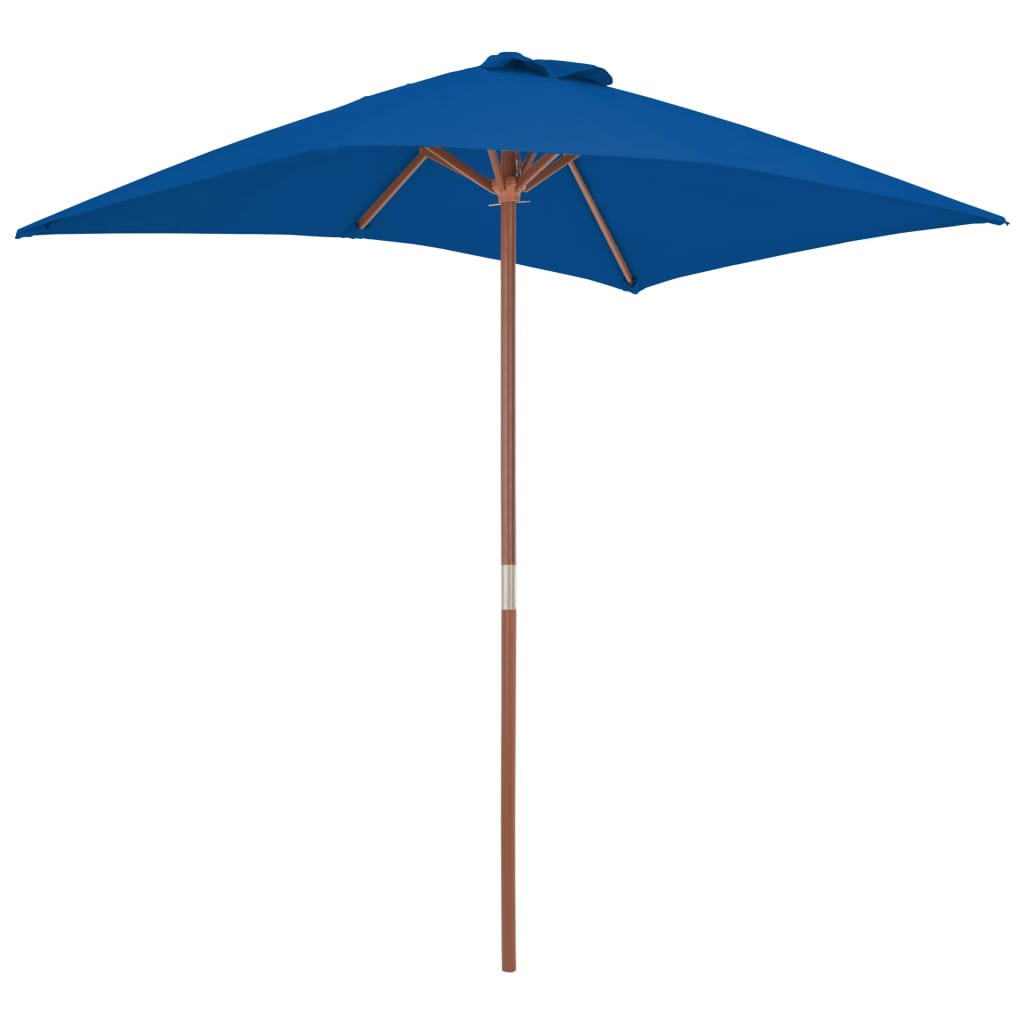 Vidaxl parasol met houten paal 150x200 cm blauw
