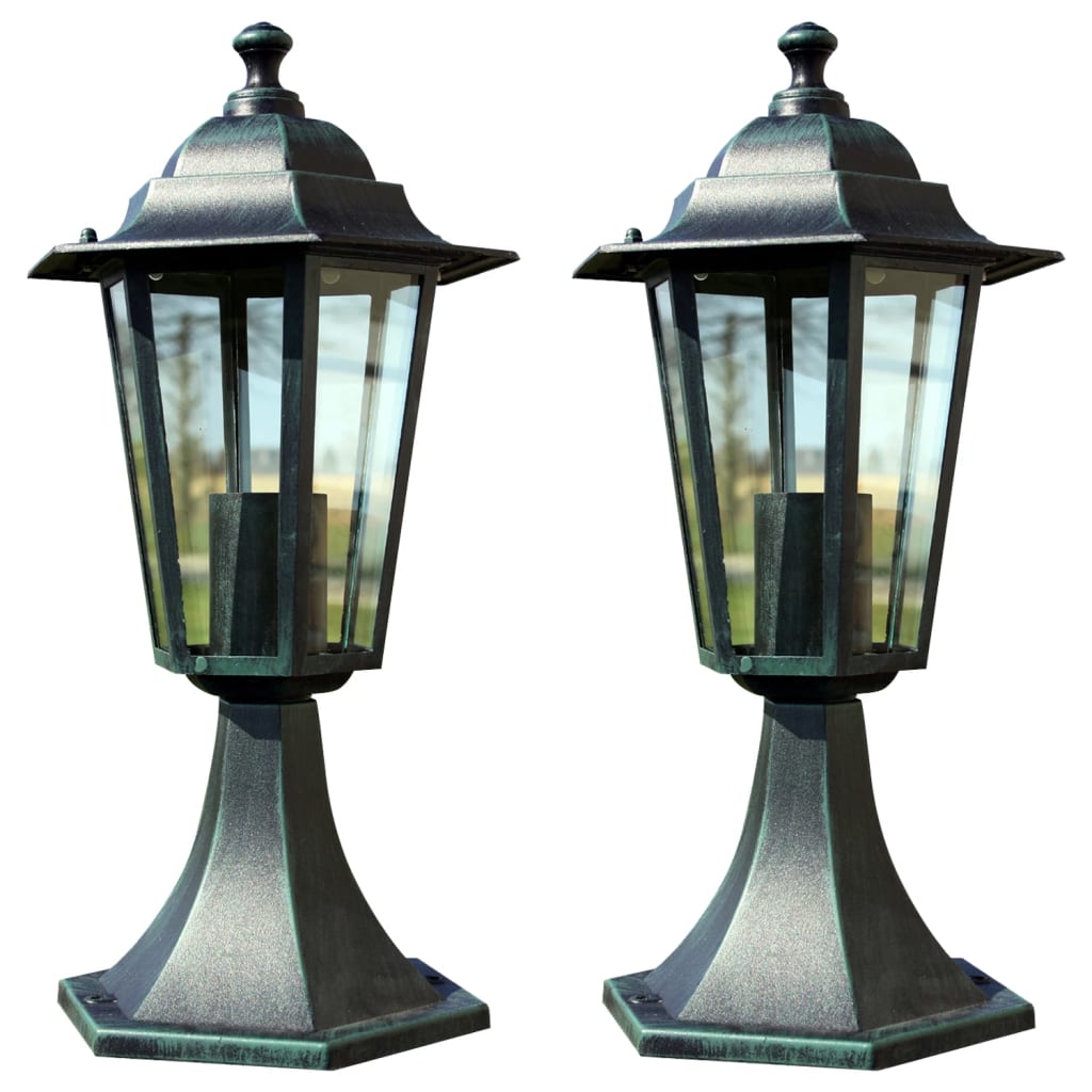 Vidaxl tuinlampen 2 st aluminium donkergroen zwart