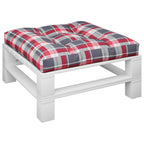 VidaXL Palletkussen 70x70x12 cm stof ruitpatroon rood