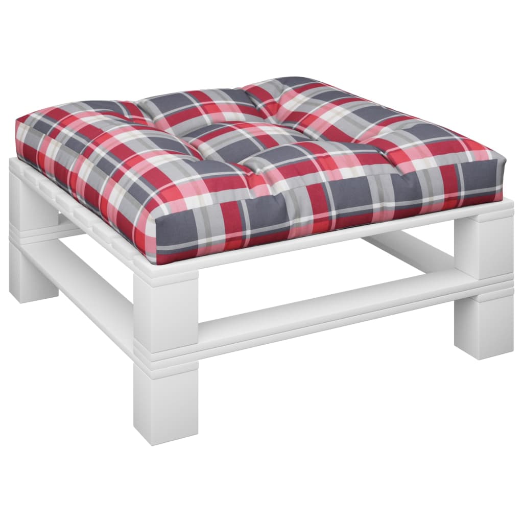 VidaXL Palletkussen 70x70x12 cm stof ruitpatroon rood