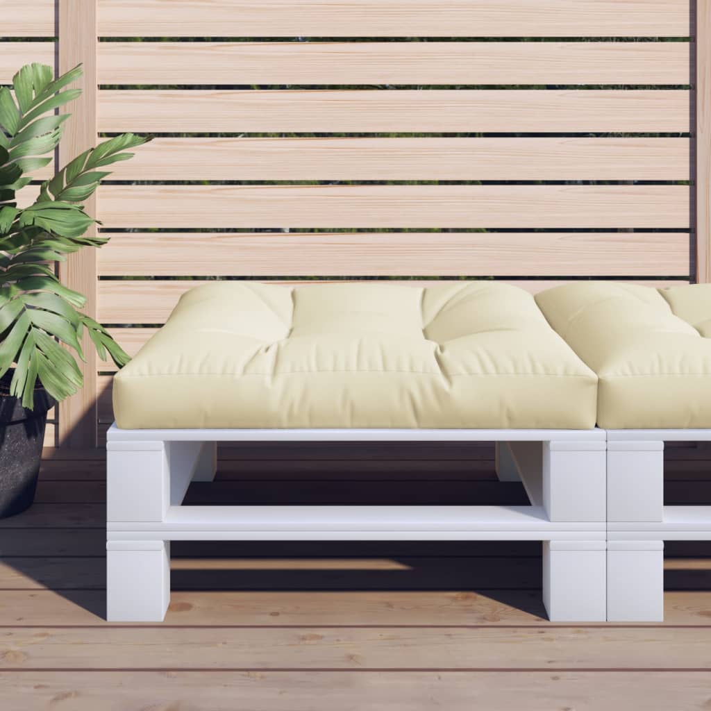 VidaXL Palletkussen 80x80x12 cm stof crèmekleurig
