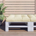 VidaXL Palletkussen 80x80x12 cm stof crèmekleurig