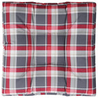 Vidaxl palletkussen 80x80x12 cm stof ruitpatroon rood