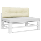 VidaXL Palletkussen 120x40x12 cm stof crèmekleurig