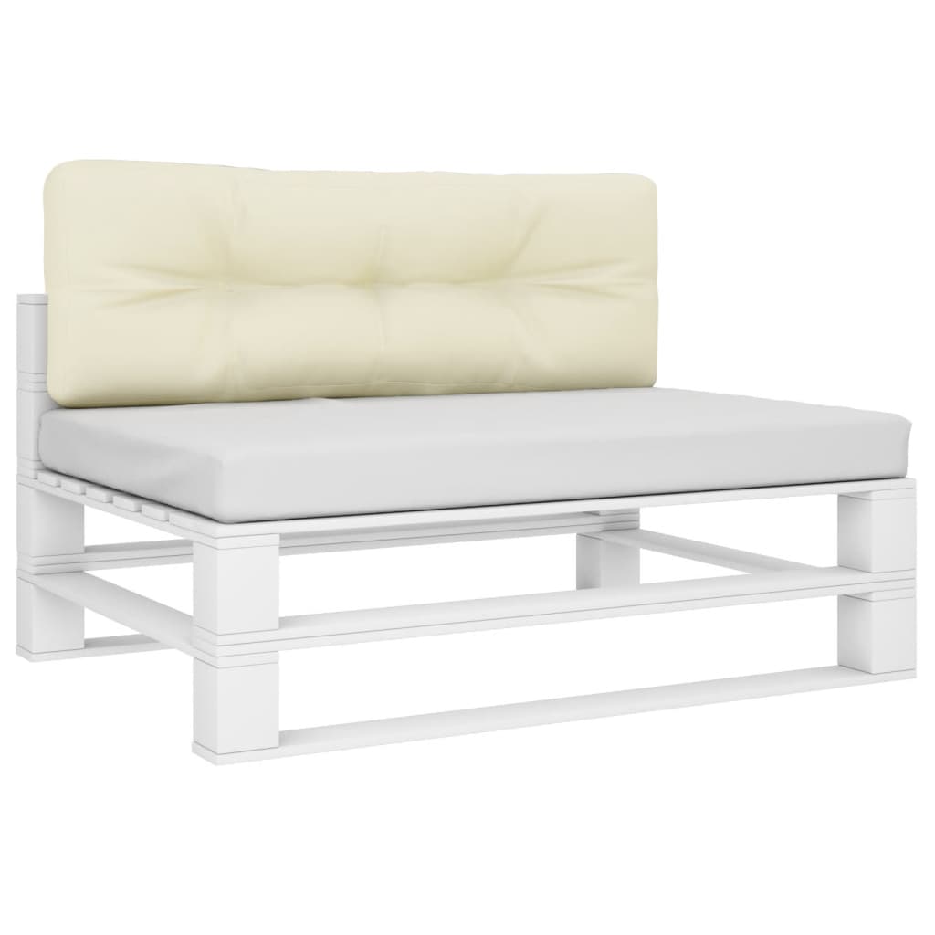 VidaXL Palletkussen 120x40x12 cm stof crèmekleurig