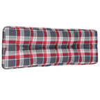 VidaXL Palletkussen 120x40x12 cm stof ruitpatroon rood