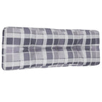 VidaXL Palletkussen 120x40x12 cm stof ruitpatroon grijs