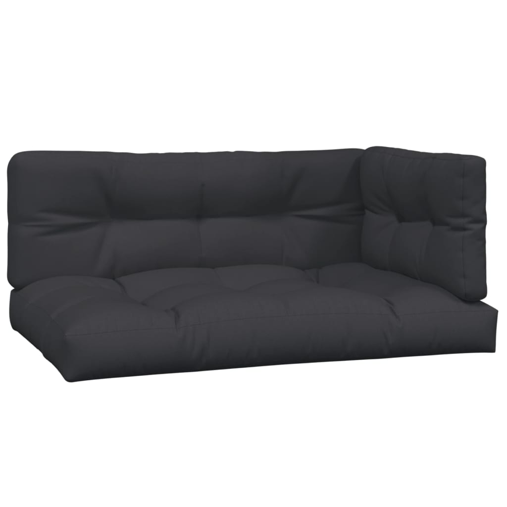 VidaXL Palletkussens 3 st stof zwart