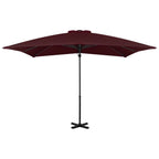 Vidaxl zweefparasol met aluminium paal 250x250 cm bordeauxrood
