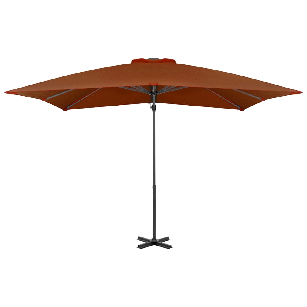Vidaxl zweefparasol met aluminium paal 250x250 cm terracottakleurig