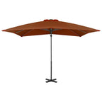 Vidaxl zweefparasol met aluminium paal 250x250 cm terracottakleurig