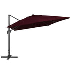 Vidaxl zweefparasol met led-verlichting 400x300 cm bordeauxrood
