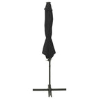 Vidaxl zweefparasol met paal en led-verlichting 300 cm zwart