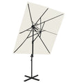 Vidaxl zweefparasol met dubbel dak 250x250 cm zandkleurig