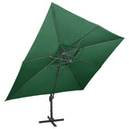 Vidaxl zweefparasol met dubbel dak 400x300 cm groen