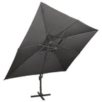 Vidaxl zwevende parasol met dubbele bovenkant antraciet 400x300 cm