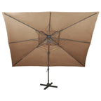 Vidaxl zweefparasol met dubbel dak 400x300 cm taupe