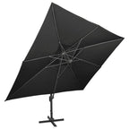 Vidaxl zwevende parasol met dubbele bovenkant zwart 400x300 cm