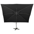 Vidaxl zwevende parasol met dubbele bovenkant zwart 400x300 cm