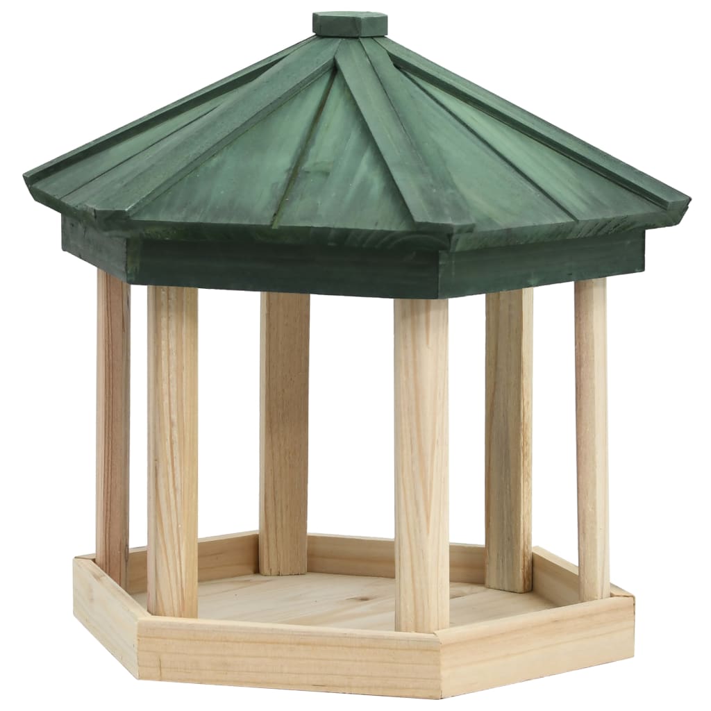 Vidaxl vogelvoeder achthoekig 33x30 cm massief vurenhout