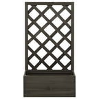 Vidaxl latwerkplantenbak 50x25x90 cm massief vurenhout grijs