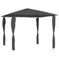 Vidaxl prieel met paalhoezen 160 g m² 3x3x2,6 m antracietkleurig