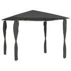 Vidaxl prieel met paalhoezen 160 g m² 3x3x2,6 m antracietkleurig