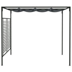 VidaXL Prieel met uittrekbaar dak 180 g m² 4x3x2,3 m antracietkleurig