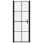 Vidaxl douchedeuren 81x195 cm gehard glas zwart