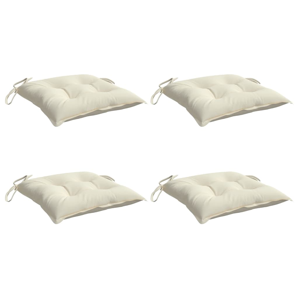 VidaXL Stoelkussens 4 st 50x50x7 cm oxford stof crèmewit