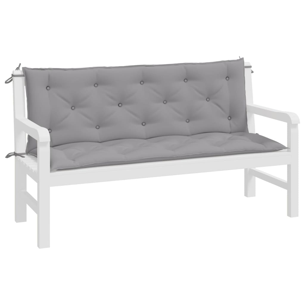 Vidaxl tuinbankkussen 150x(50+50)x7 cm oxford stof grijs
