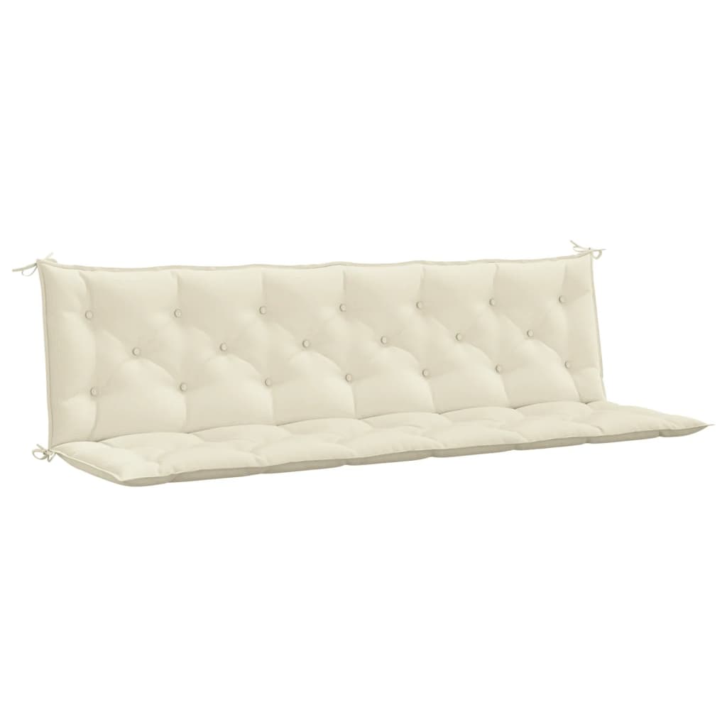 VidaXL Tuinbankkussen 200x(50+50)x7 cm oxford stof crèmewit