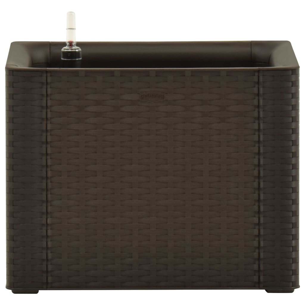 VidaXL Plantenbak hoog met zelfbewateringssysteem 43x43x33 cm mokka