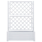 Vidaxl plantenbak met latwerk 100x43x142 cm pp wit