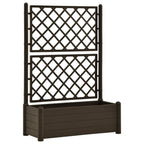 Vidaxl plantenbak met latwerk 100x43x142 cm pp mokka