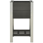 Vidaxl plantenbak verhoogd met schap 50x50x90 cm hkc grijs
