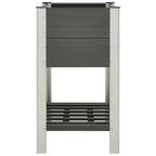 Vidaxl plantenbak verhoogd met schap 75x50x90 cm hkc grijs