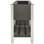 VidaXL Plantenbak verhoogd met schap 200x50x90 cm HKC grijs