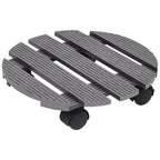 VidaXL Plantentrolleys 2 st Ø30x7,5 cm HKC grijs