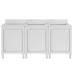 VidaXL Wastafelkast commercieel 180x60x96 cm roestvrij staal