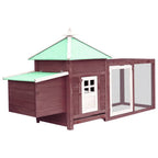 Vidaxl kippenhok met nestkast 190x72x102 massief vurenhout mokkakleur