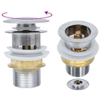 Vidaxl afvoer pop-up zonder overloop 6,4x6,4x9,1 cm zilverkleurig
