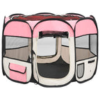 Vidaxl hondenren inklapbaar met draagtas 90x90x58 cm roze