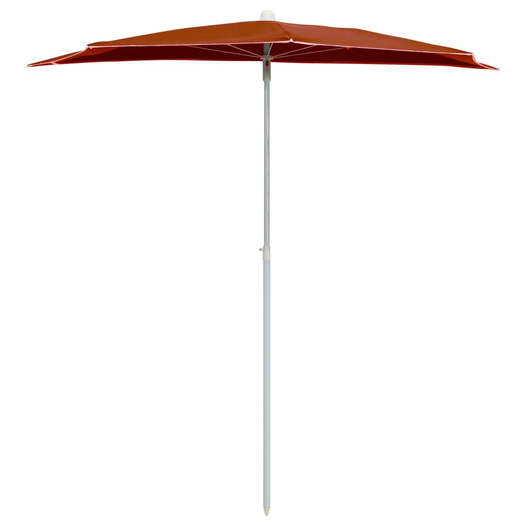 Vidaxl parasol half met paal 180x90 cm terracottakleurig
