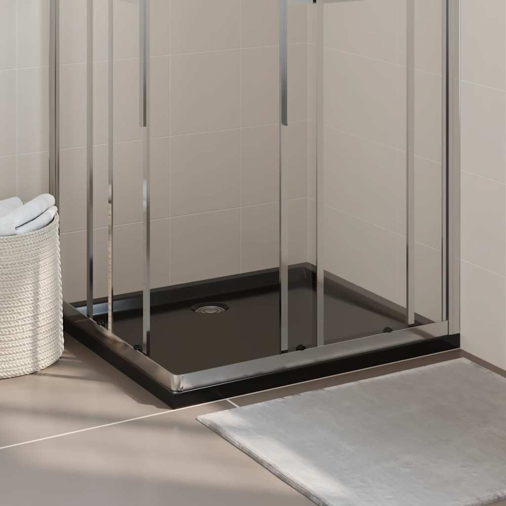 Vidaxl douchebak rechthoekig 80x90 cm abs zwart