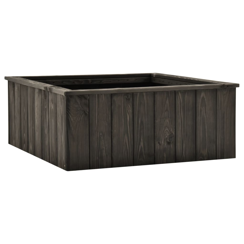 VidaXL Plantenbak verhoogd 74x77x30 cm massief grenenhout grijs