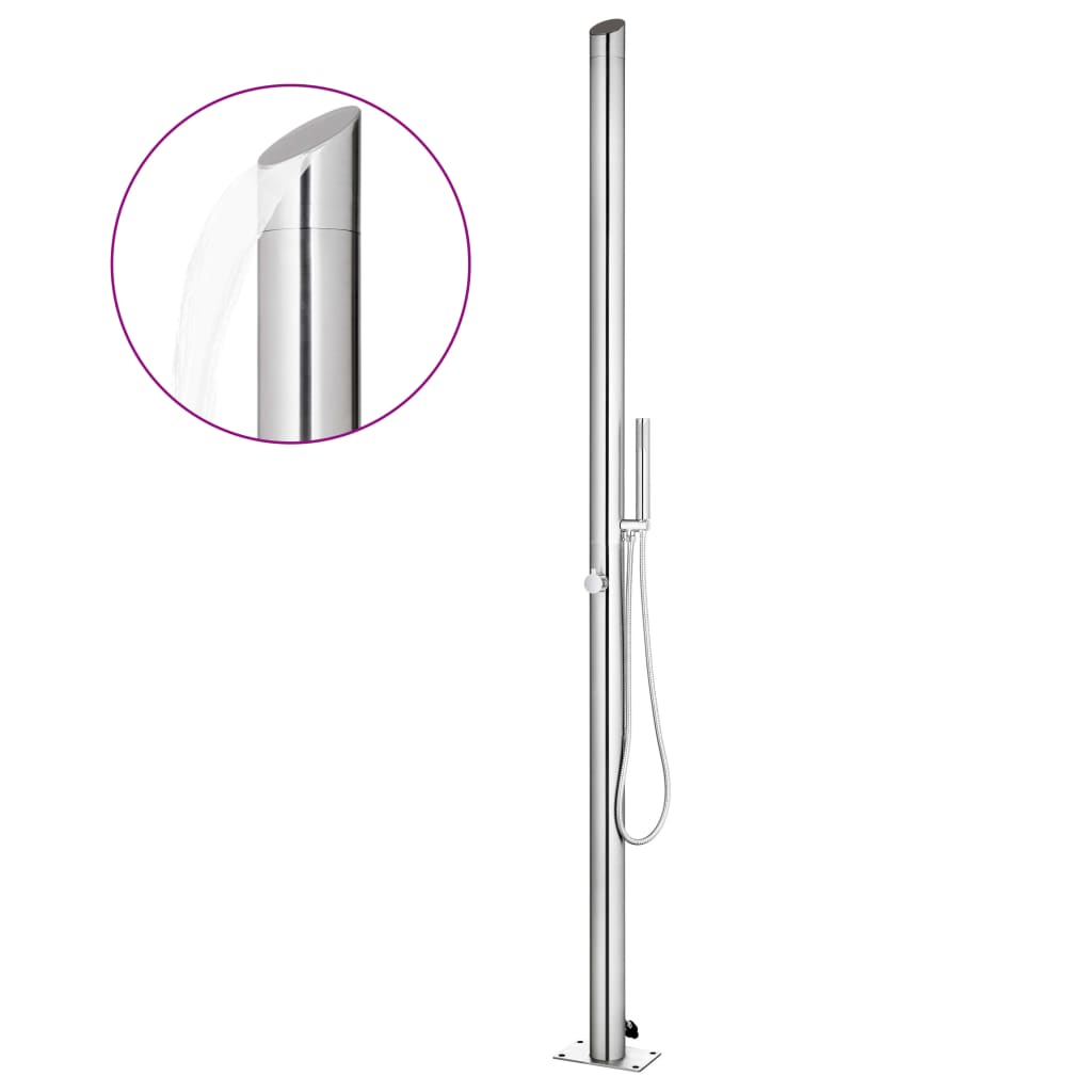 Vidaxl buitendouche 220 cm roestvrij staal