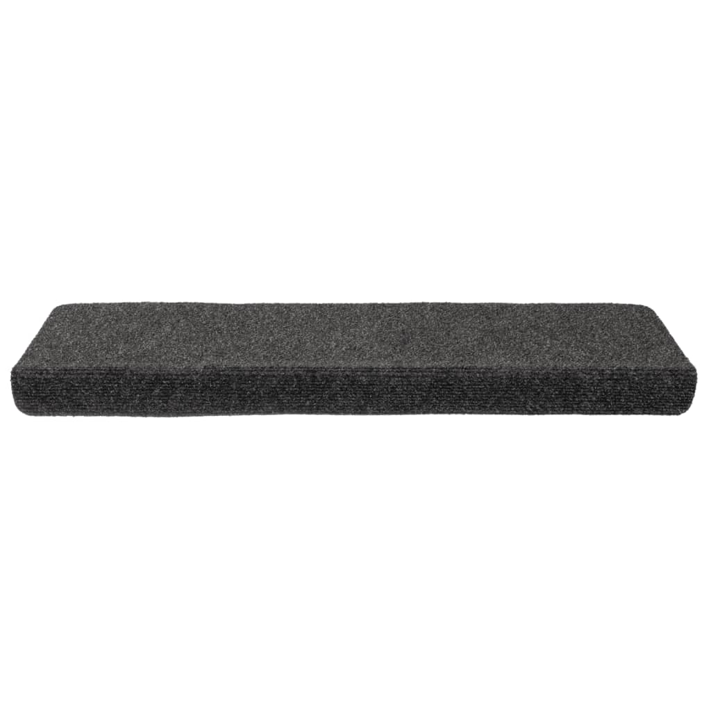 Vidaxl trapmatten zelfklevend 15 stuks 65x21x4 cm antraciet rechthoekige rand