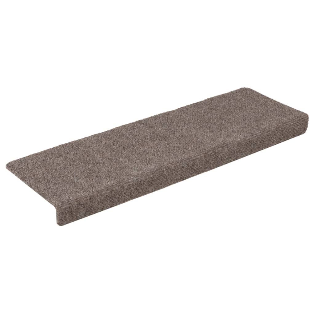 Vidaxl trapmatten zelfklevend 15 stuks 65x21x4 cm beige rechthoekige rand