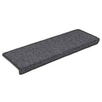 Vidaxl trapmatten 15 st 65x21x4 cm donkergrijs rechthoekige rand
